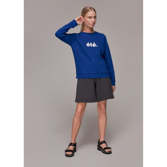 Whistles Ete Summer Crew Neck Pullover Sweatshirt Womens Size XS Blue Cotton - Picture 4 of 14